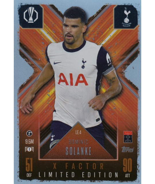Topps Match Attax Extra Champions League 2024/2025 X-Factor Limited Edition Dominic Solanke (Tottenham Hotspur)
